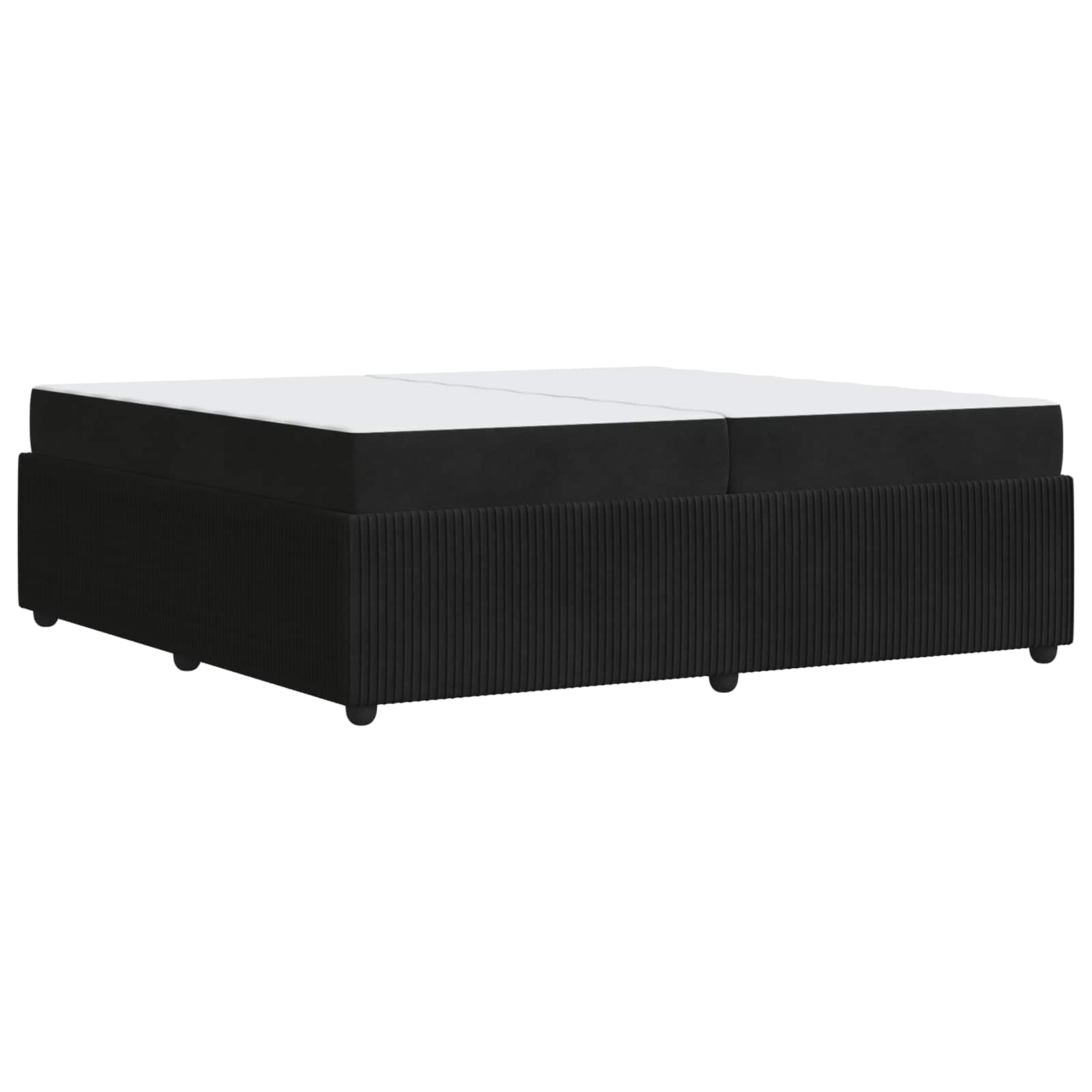 Cadre de lit avec matelas Noir 200 x 200 cm tissu - XIOS