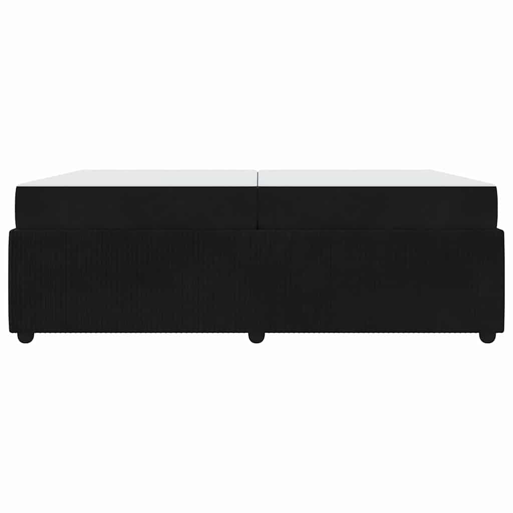 Cadre de lit avec matelas Noir 200 x 200 cm tissu - XIOS