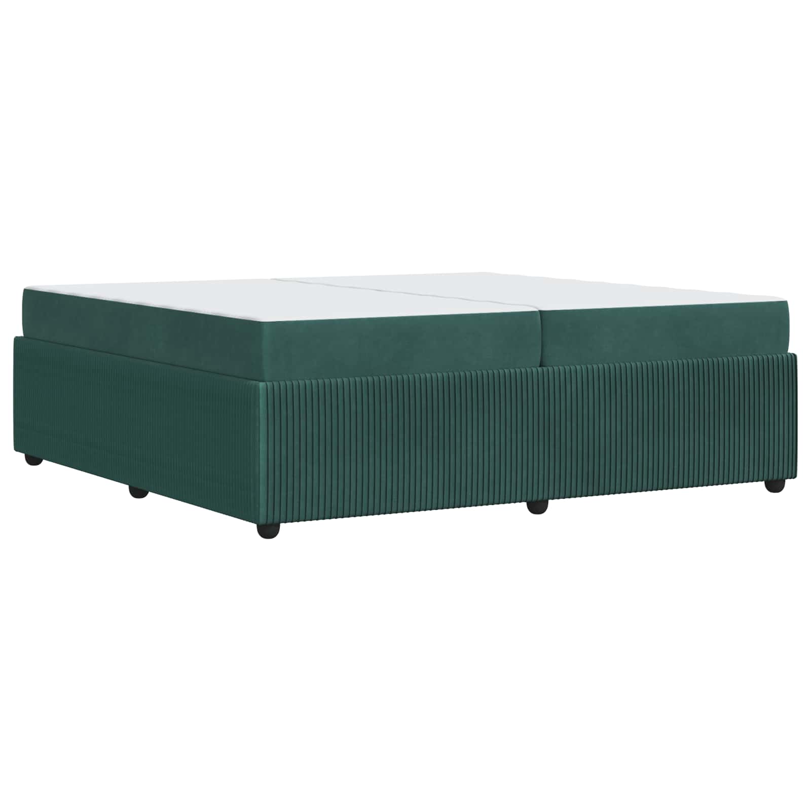 Cadre de lit avec matelas Vert foncé 200 x 200 cm tissu - XIOS