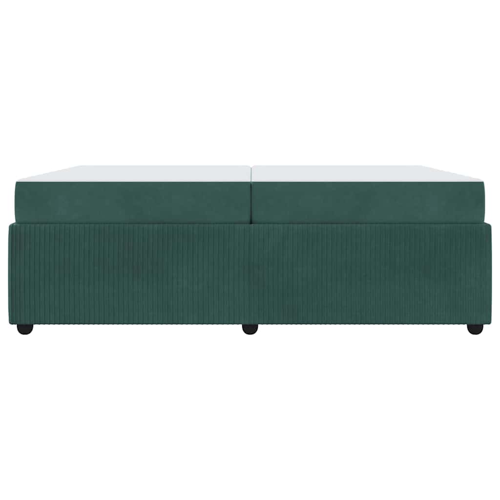Cadre de lit avec matelas Vert foncé 200 x 200 cm tissu - XIOS
