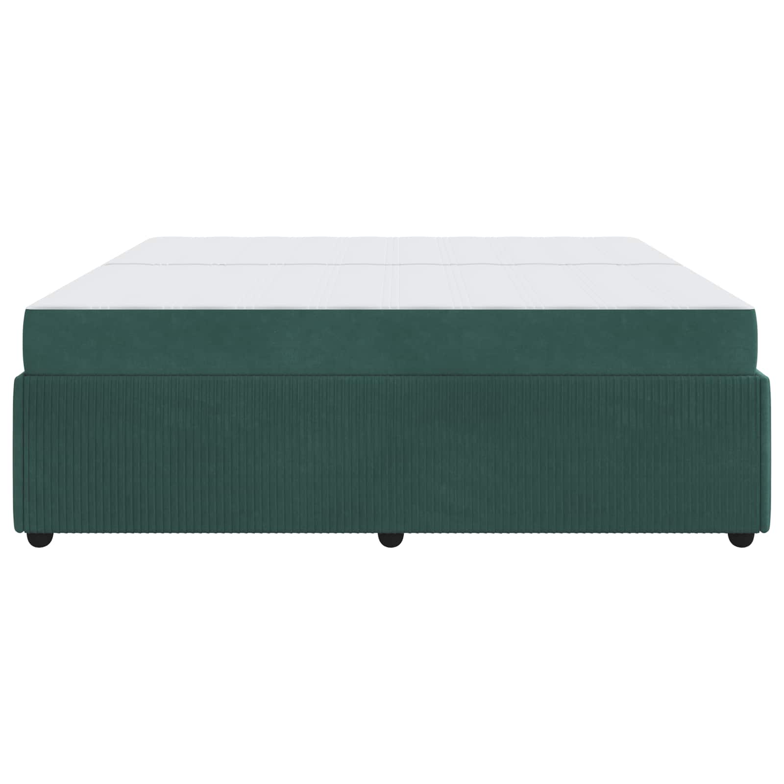Cadre de lit avec matelas Vert foncé 200 x 200 cm tissu - XIOS