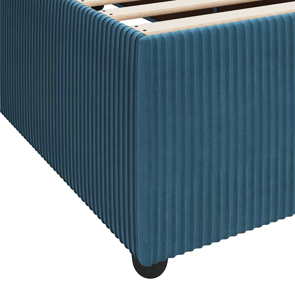 Cadre de lit avec matelas Bleu 200 x 200 cm tissu - XIOS