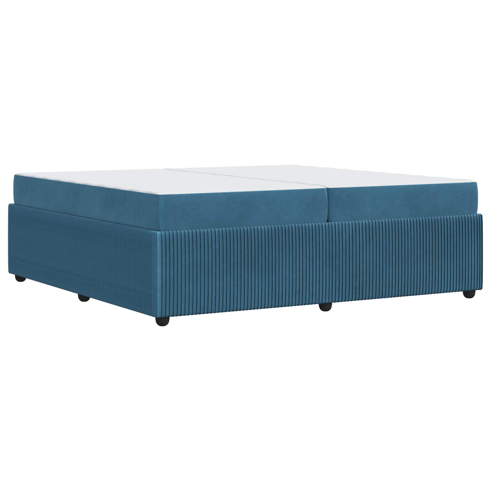 Cadre de lit avec matelas Bleu 200 x 200 cm tissu - XIOS