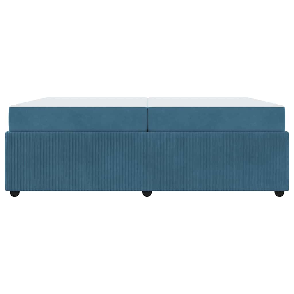 Cadre de lit avec matelas Bleu 200 x 200 cm tissu - XIOS