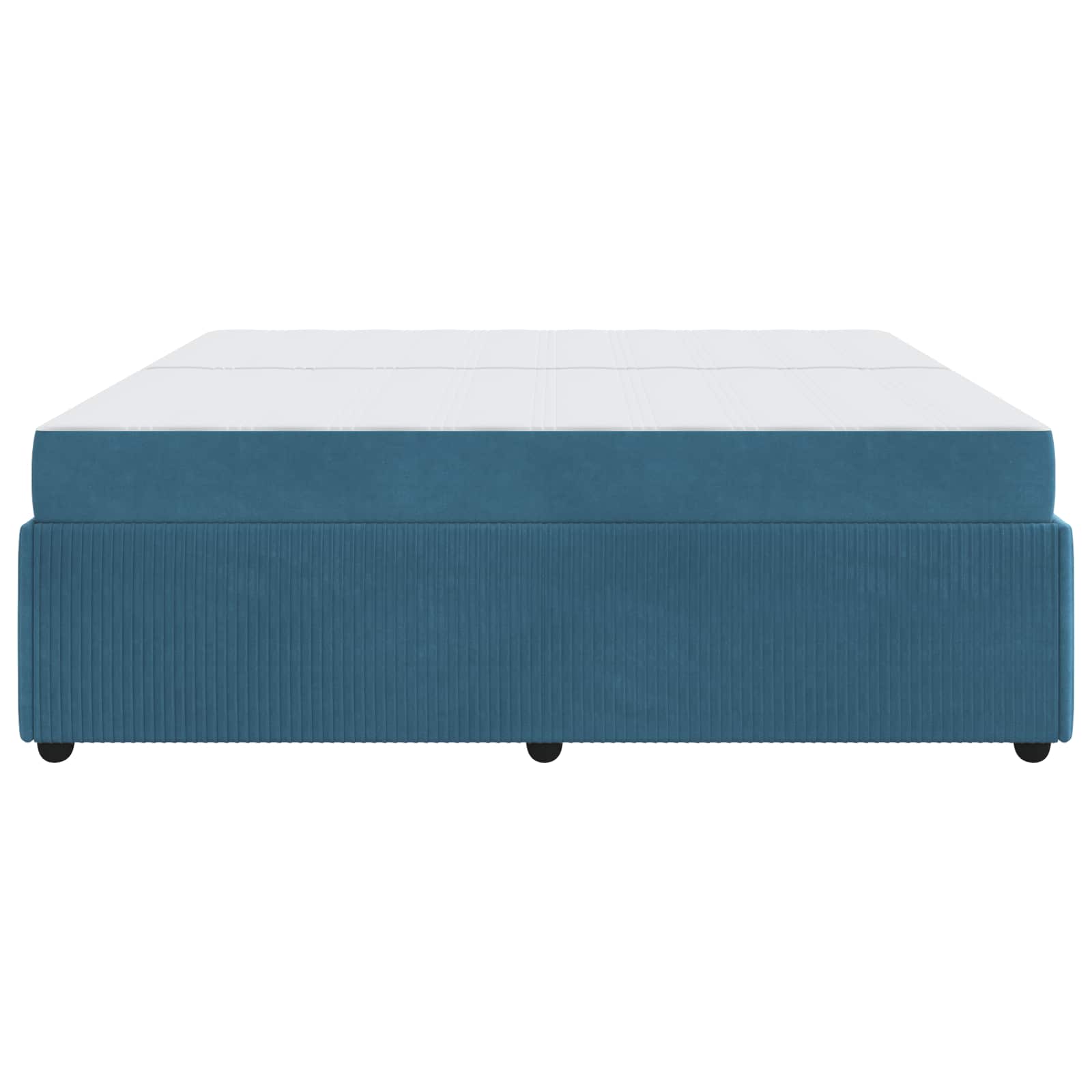 Cadre de lit avec matelas Bleu 200 x 200 cm tissu - XIOS