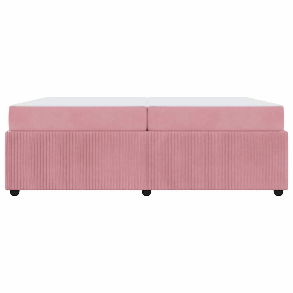 Cadre de lit avec matelas Rose 200 x 200 cm tissu - XIOS