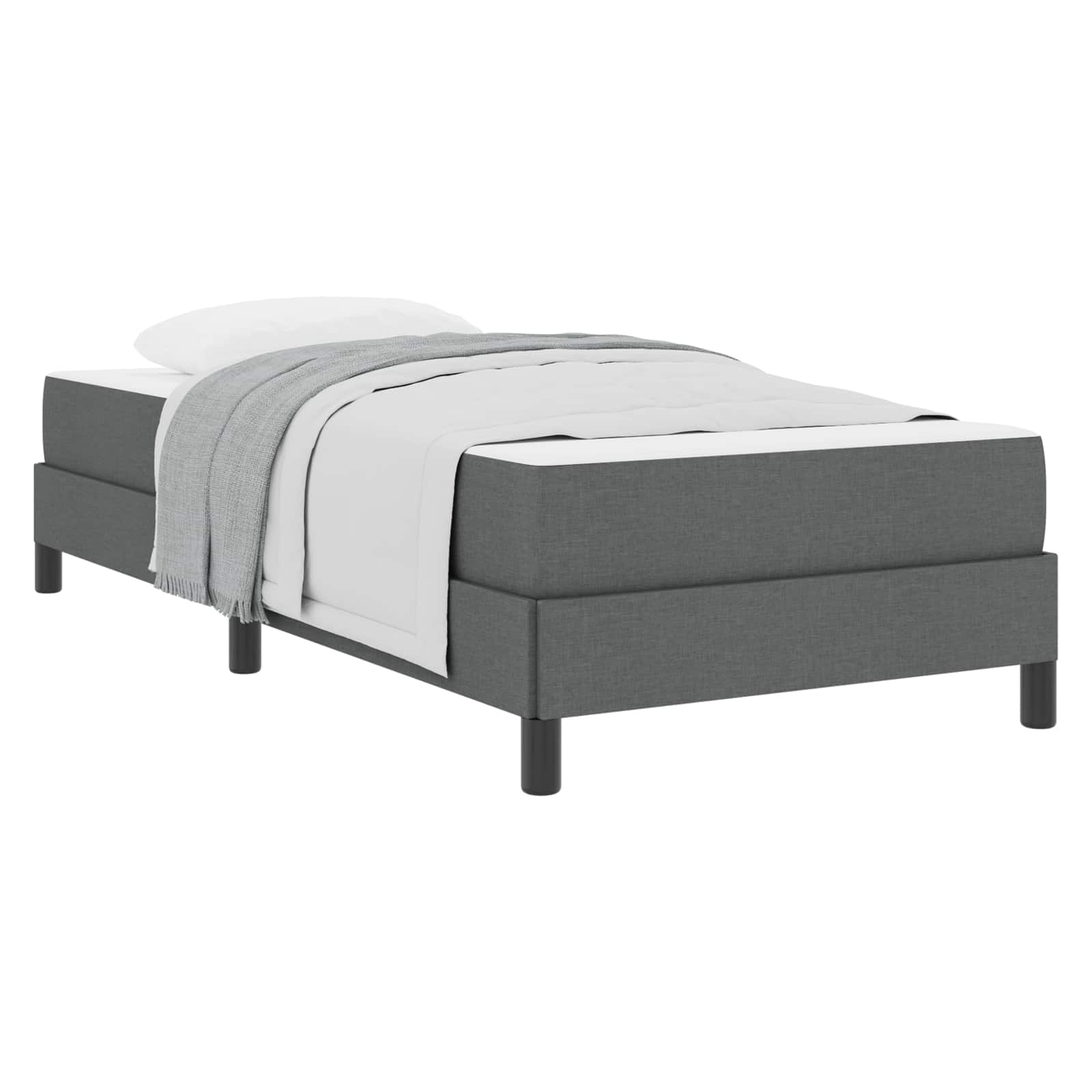 Lit à ressorts avec matelas Gris foncé 80 x 200 cm tissu - XIOS