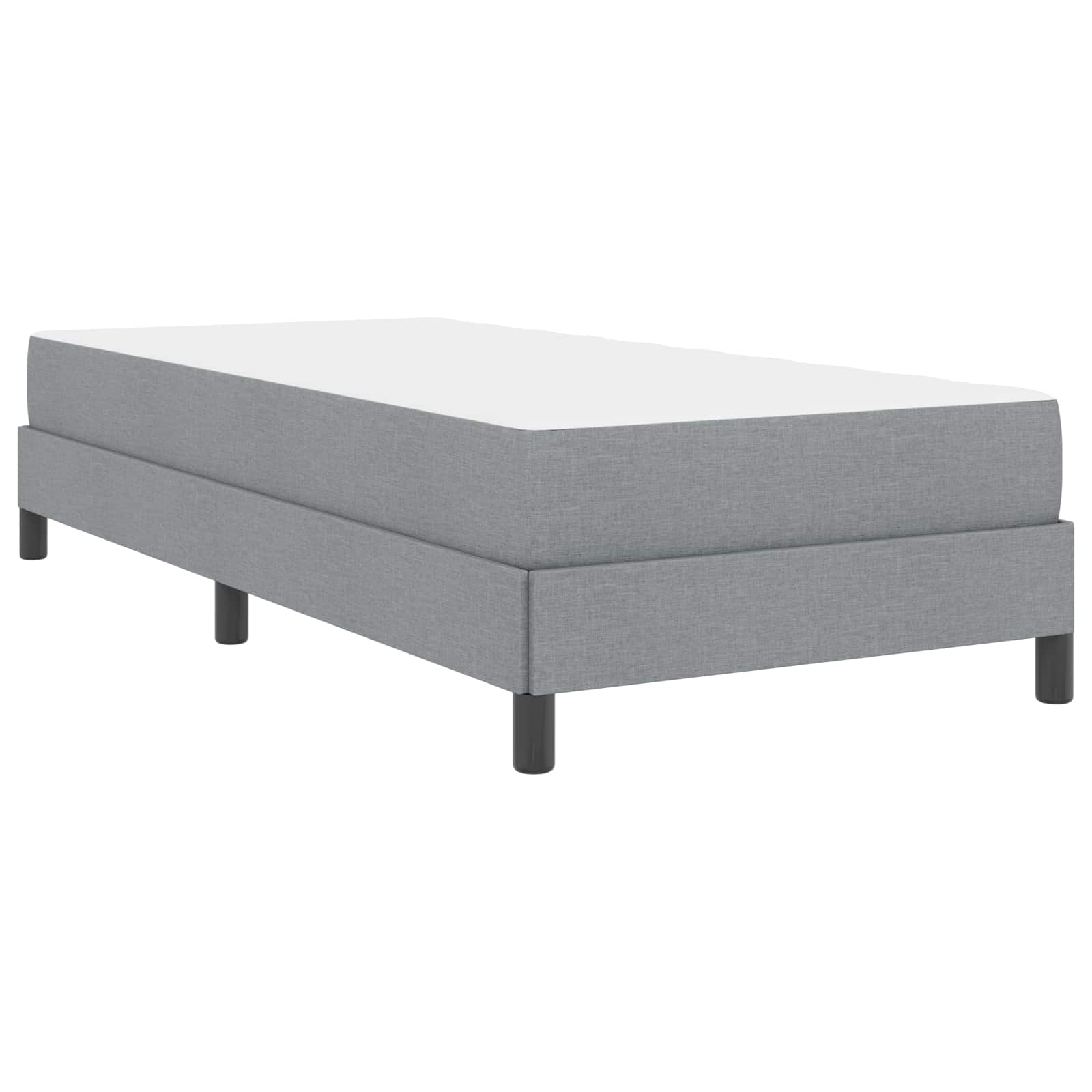 Lit à ressorts avec matelas Gris clair 90 x 190 cm tissu - XIOS
