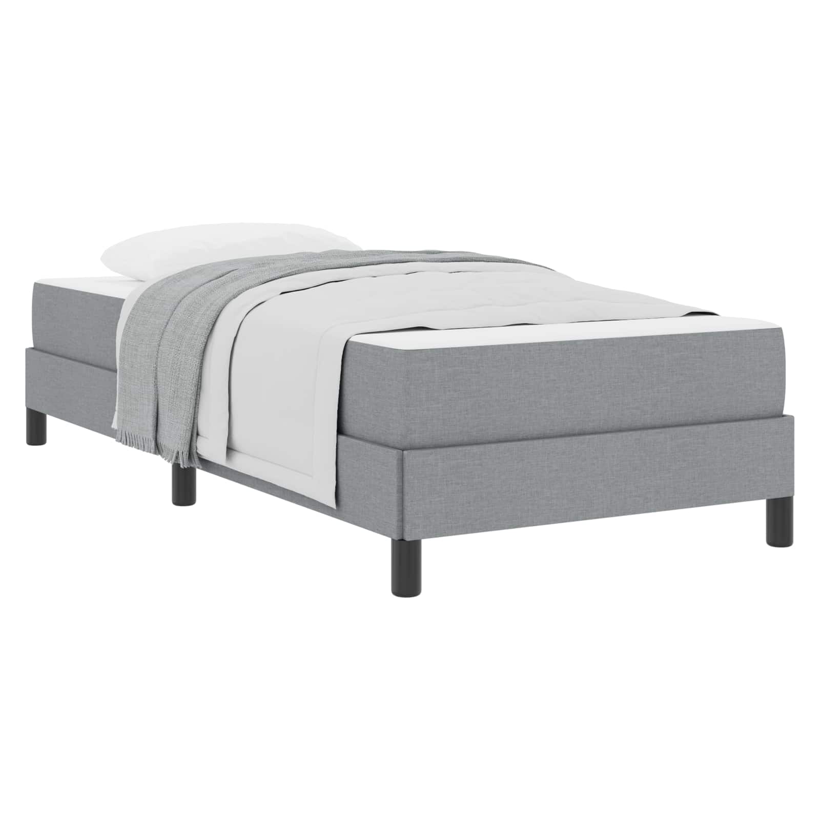Lit à ressorts avec matelas Gris clair 90 x 190 cm tissu - XIOS
