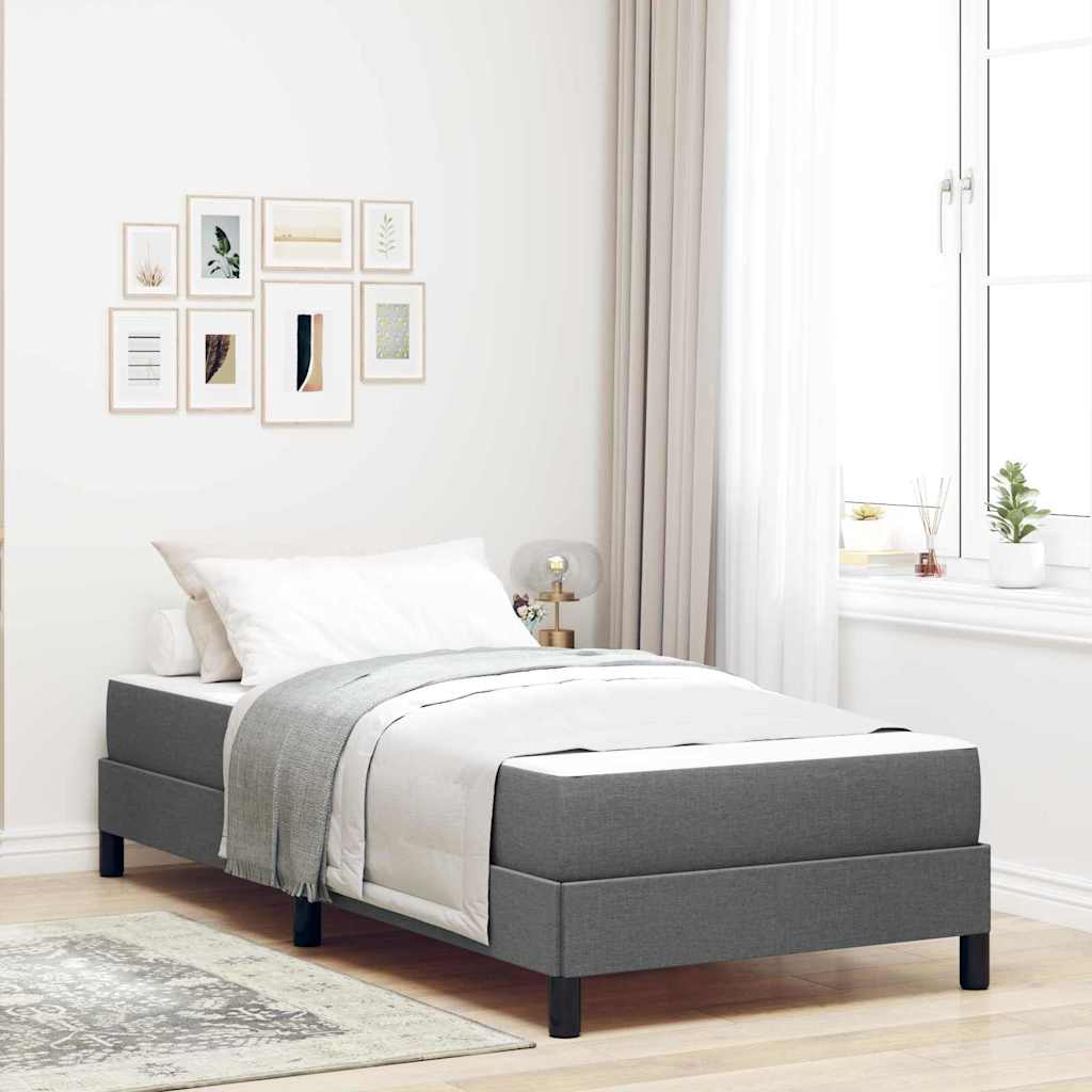 Lit à ressorts avec matelas Gris foncé 90 x 200 cm tissu - XIOS