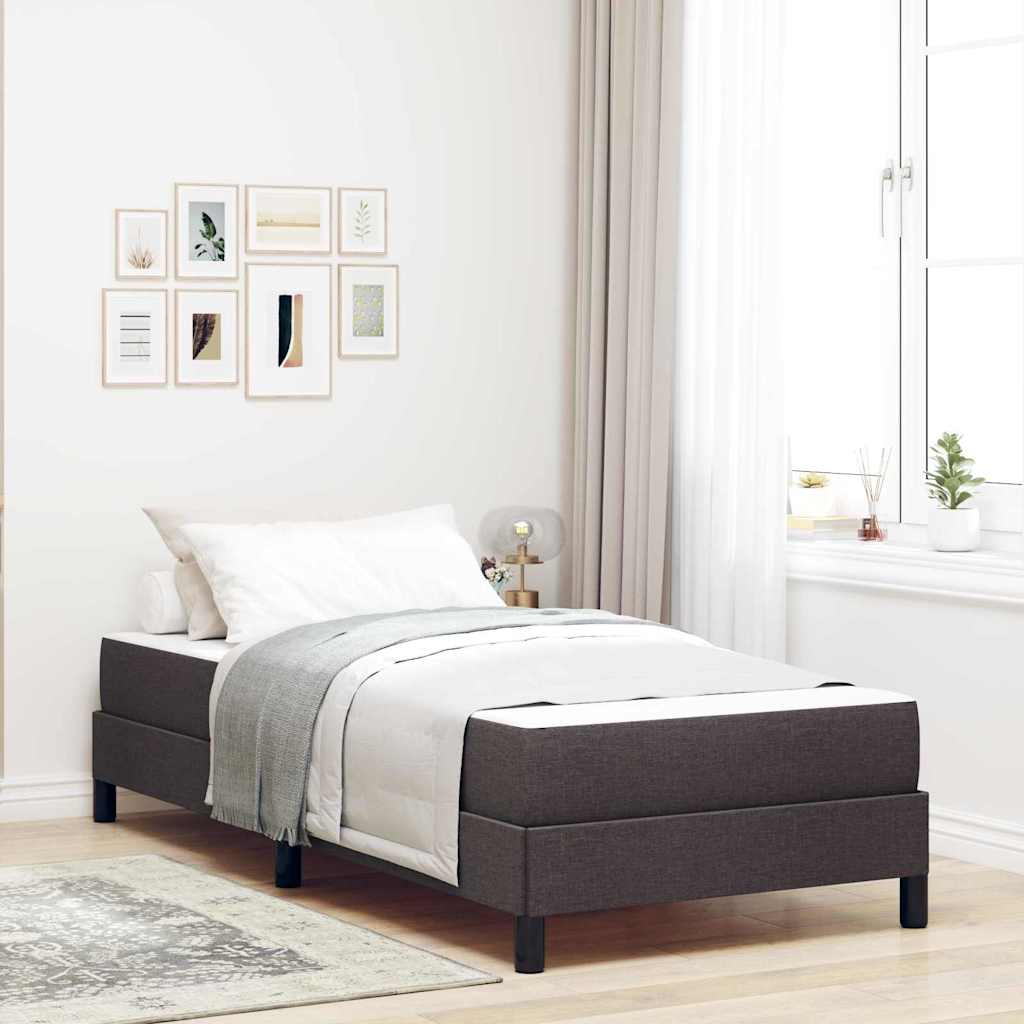 Lit à ressorts Marron foncé 90 x 200 cm tissu - XIOS