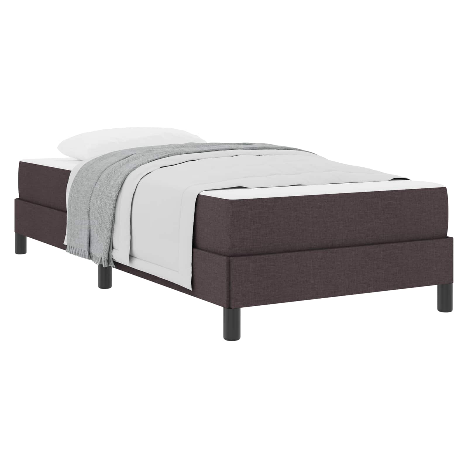 Lit à ressorts Marron foncé 90 x 200 cm tissu - XIOS