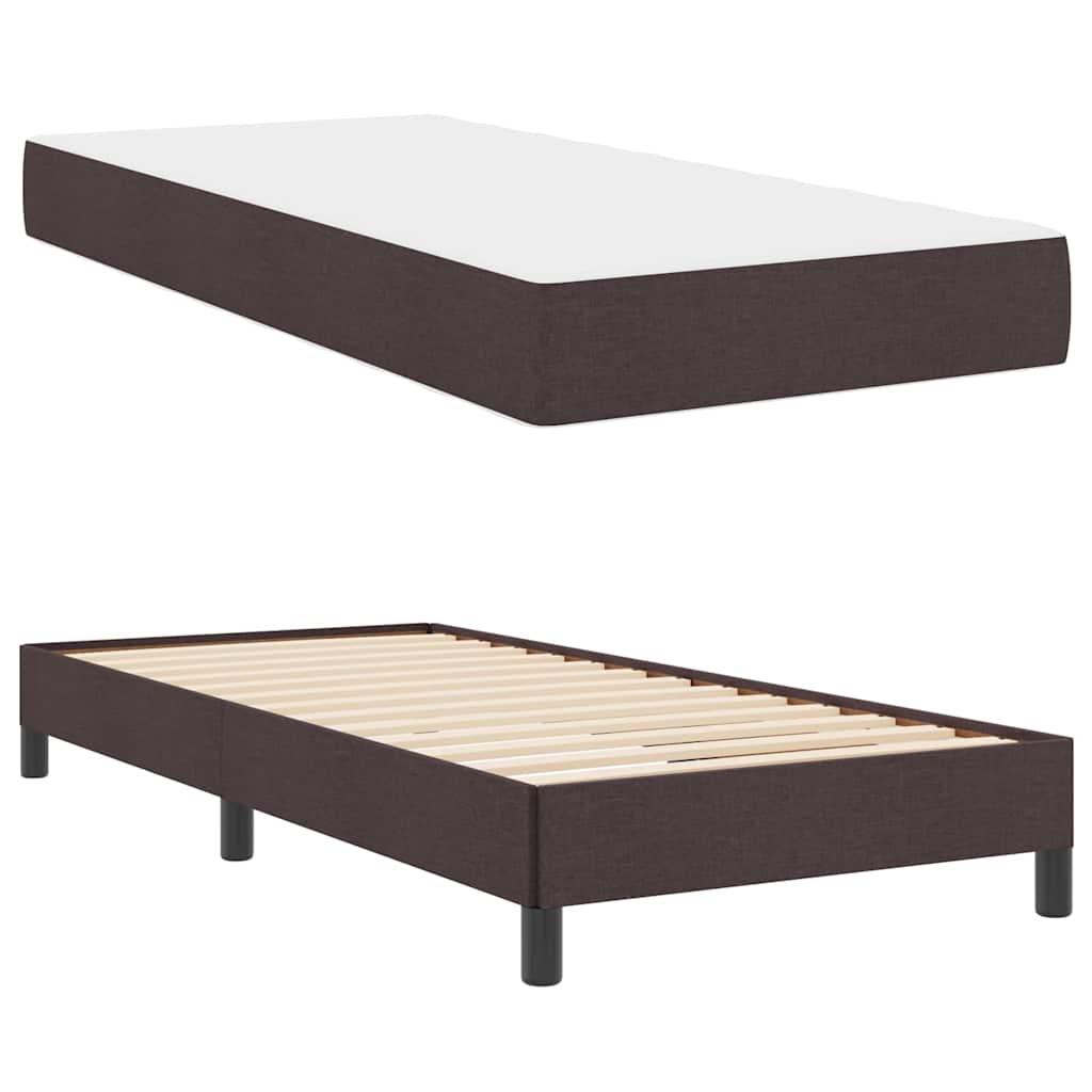 Lit à ressorts Marron foncé 90 x 200 cm tissu - XIOS