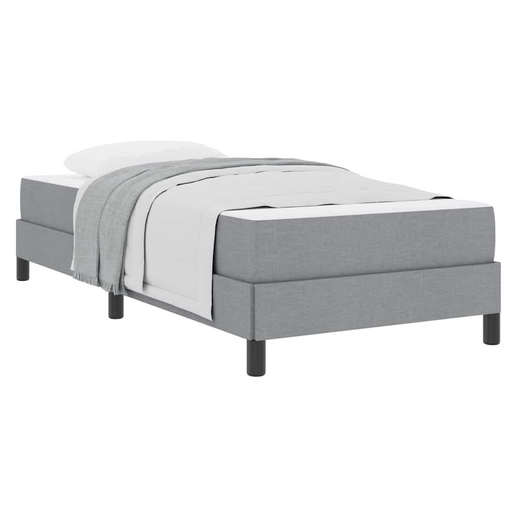 Lit à ressorts avec matelas Gris clair 100 x 200 cm tissu - XIOS