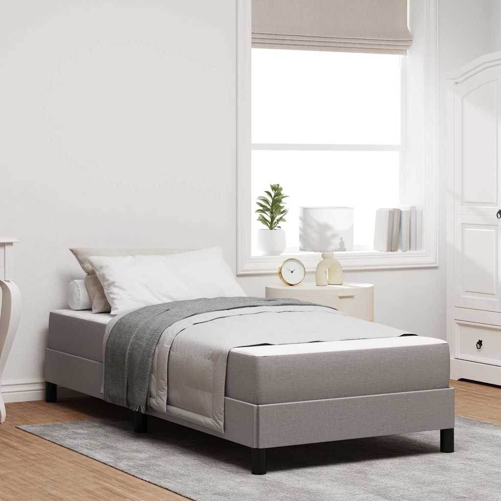 Lit à ressorts avec matelas Taupe 100 x 200 cm tissu - XIOS