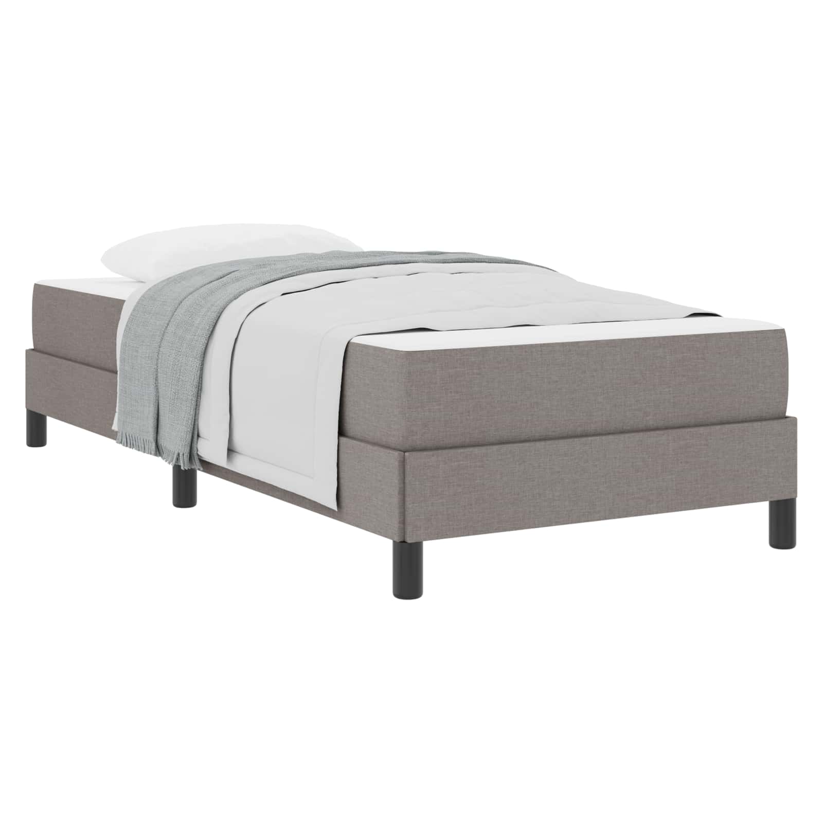 Lit à ressorts avec matelas Taupe 100 x 200 cm tissu - XIOS