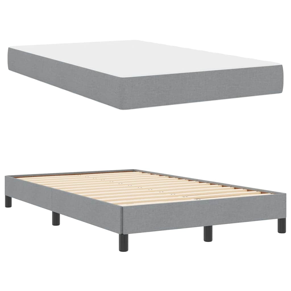 Lit à ressorts avec matelas Gris clair 120 x 190 cm tissu - XIOS
