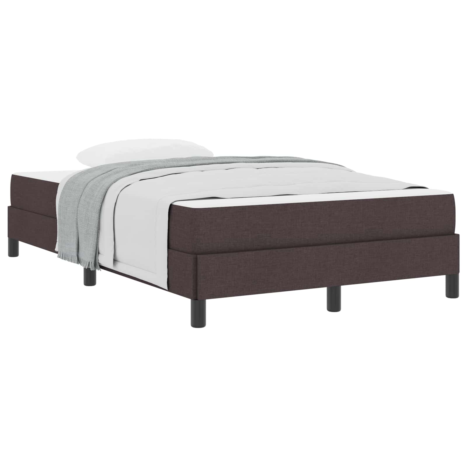 Lit à ressorts avec matelas Marron foncé 120 x 190 cm tissu - XIOS
