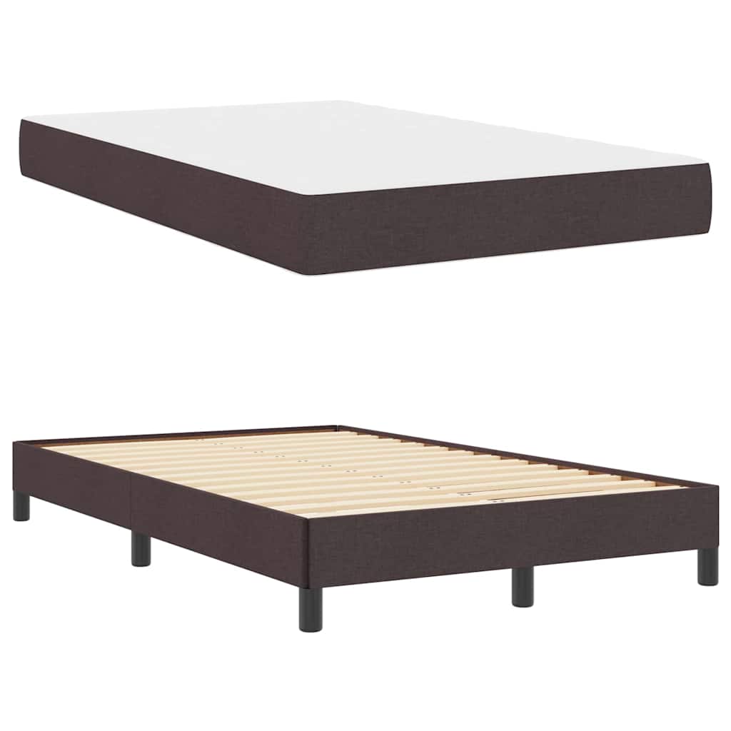 Lit à ressorts avec matelas Marron foncé 120 x 190 cm tissu - XIOS