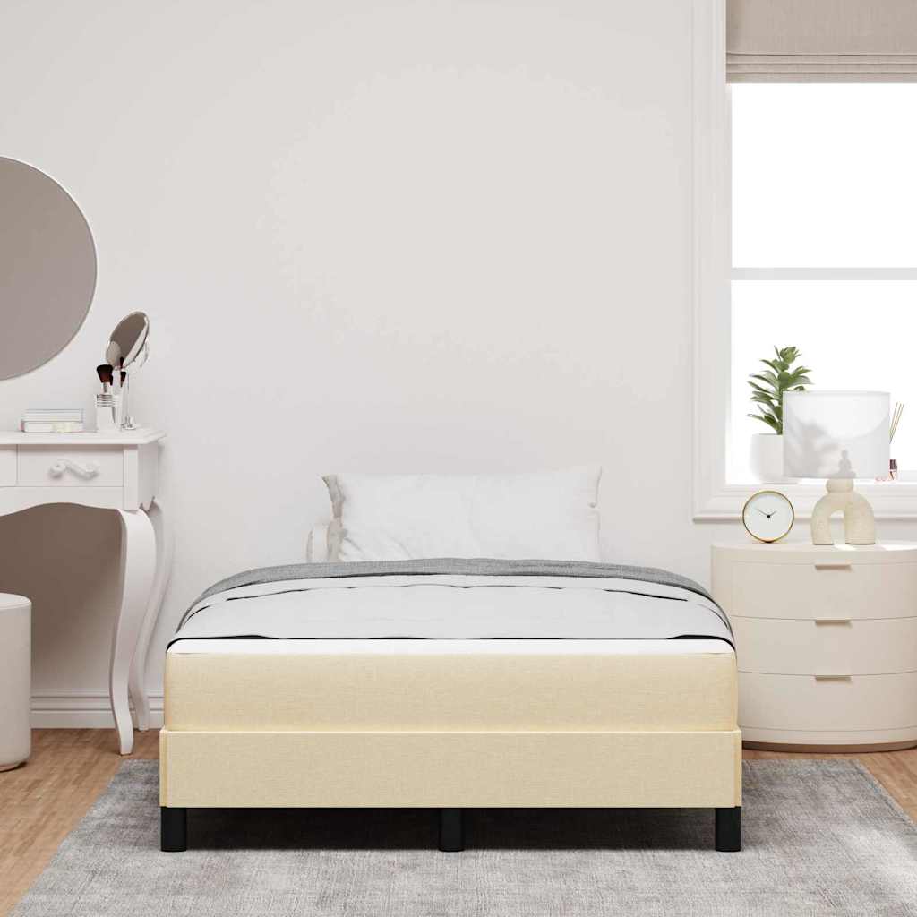 Lit à ressorts avec matelas Crème 120 x 190 cm tissu - XIOS