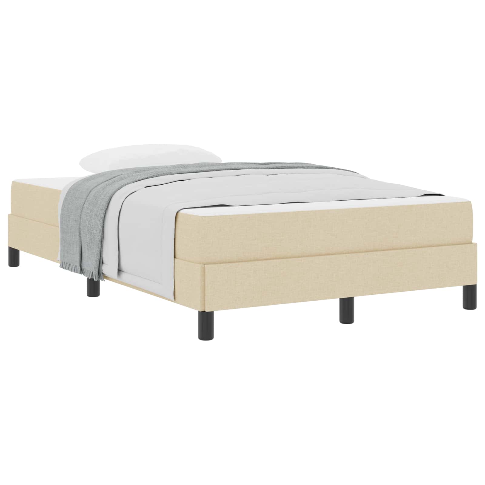 Lit à ressorts avec matelas Crème 120 x 190 cm tissu - XIOS