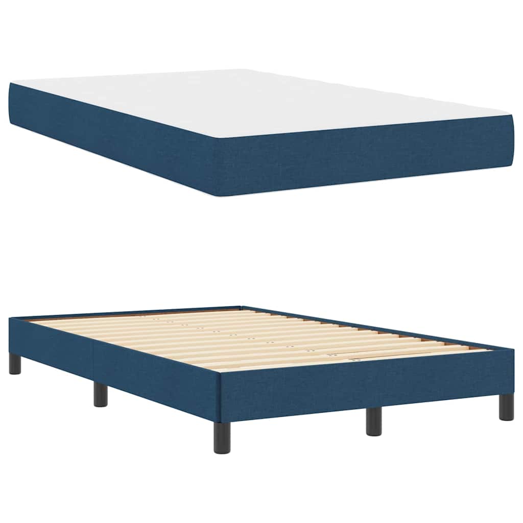 Lit à ressorts avec matelas Bleu 120 x 190 cm tissu - XIOS