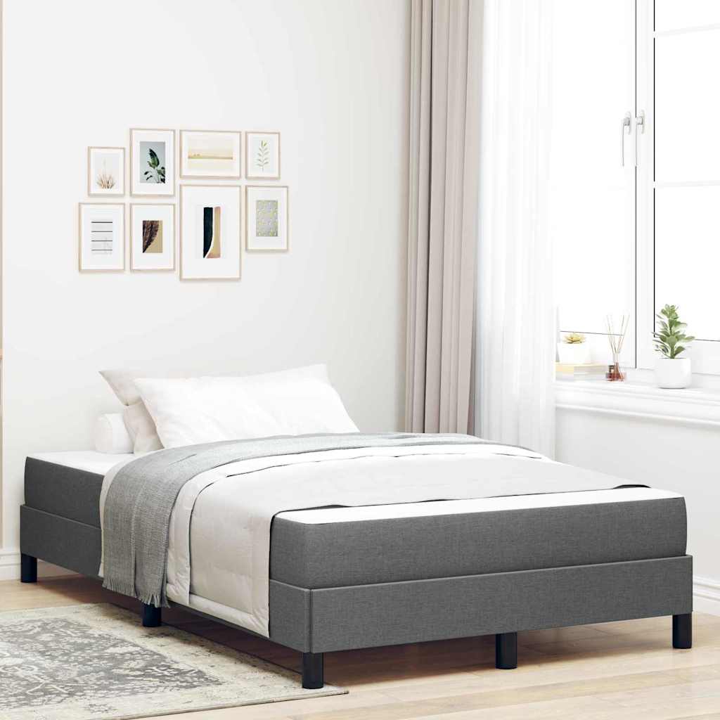 Lit à ressorts avec matelas Gris foncé 120 x 200 cm tissu - XIOS