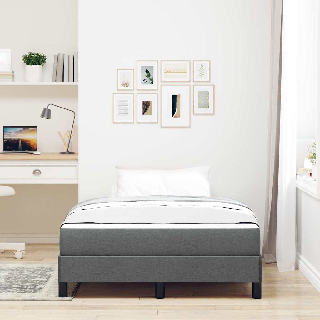 Lit à ressorts avec matelas Gris foncé 120 x 200 cm tissu - XIOS