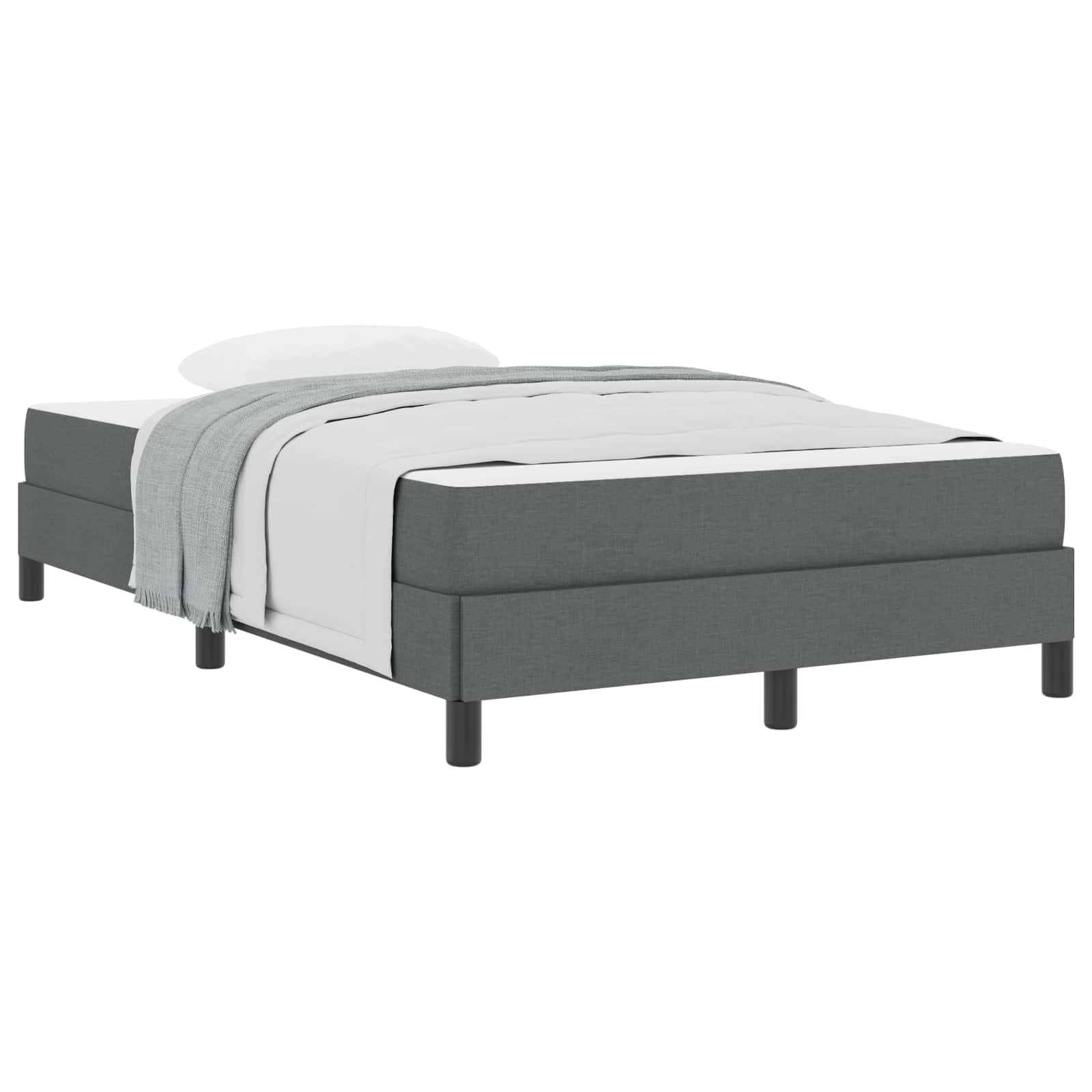 Lit à ressorts avec matelas Gris foncé 120 x 200 cm tissu - XIOS