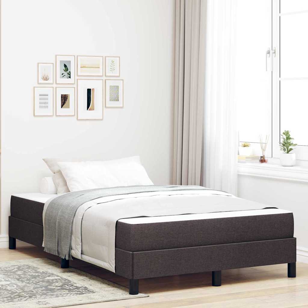 Lit à ressorts avec matelas Marron foncé 120 x 200 cm tissu - XIOS