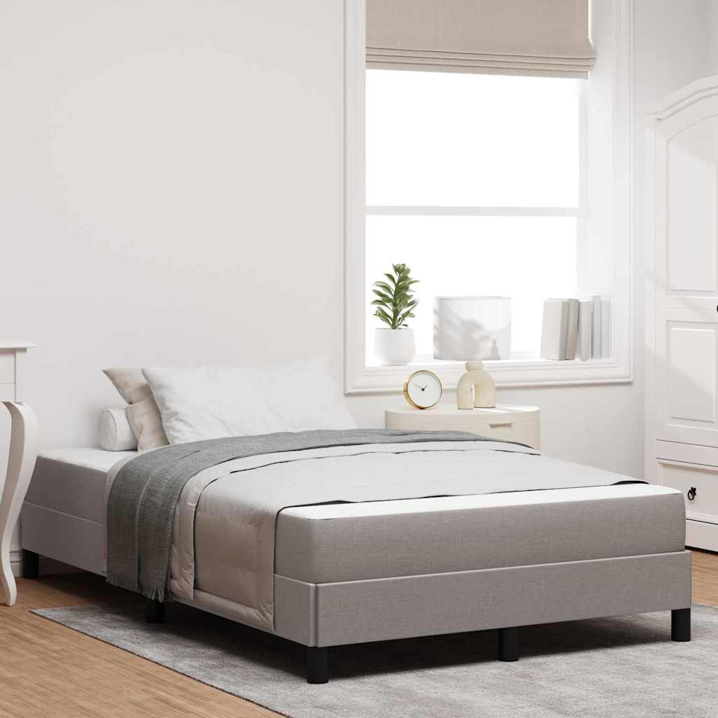 Lit à ressorts avec matelas Taupe 120 x 200 cm tissu - XIOS