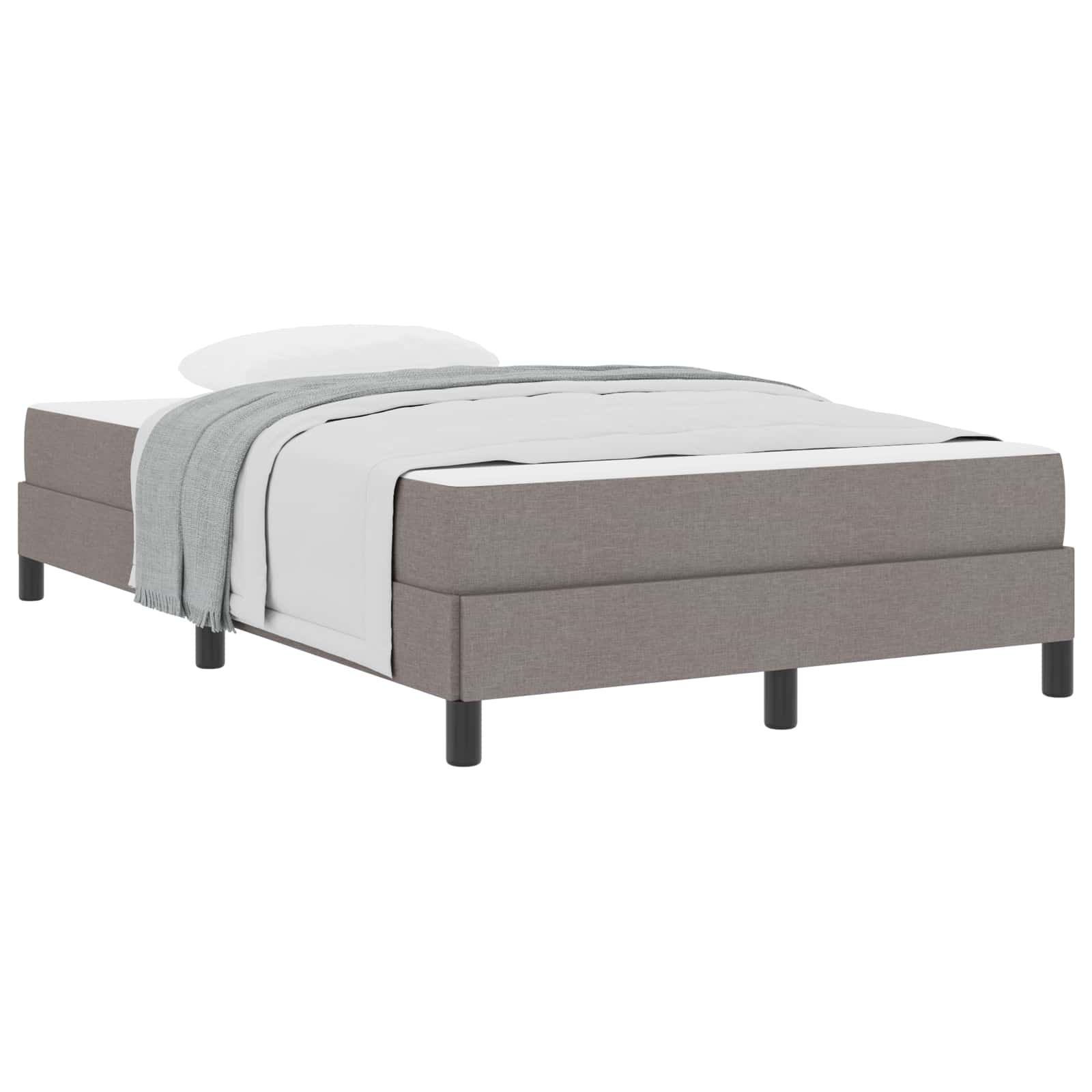 Lit à ressorts avec matelas Taupe 120 x 200 cm tissu - XIOS