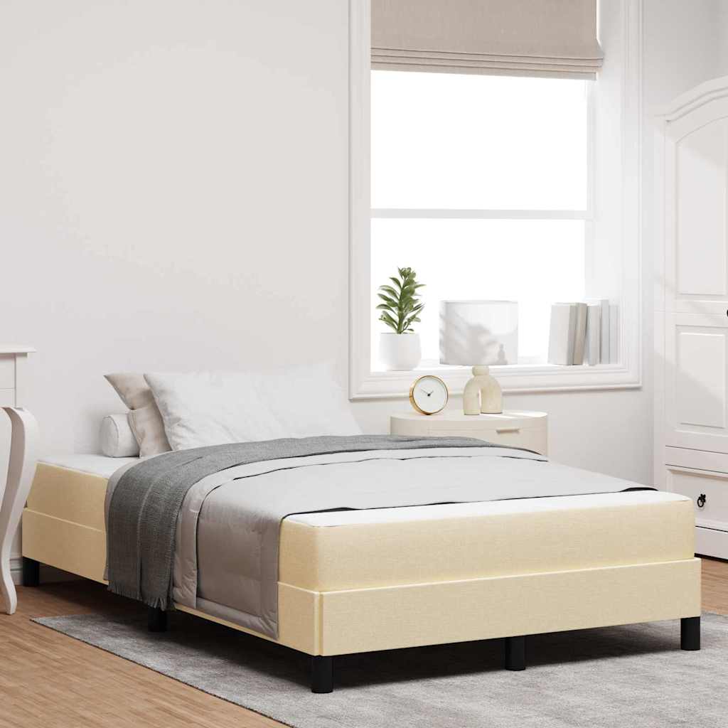 Lit à ressorts avec matelas Crème 120 x 200 cm tissu - XIOS
