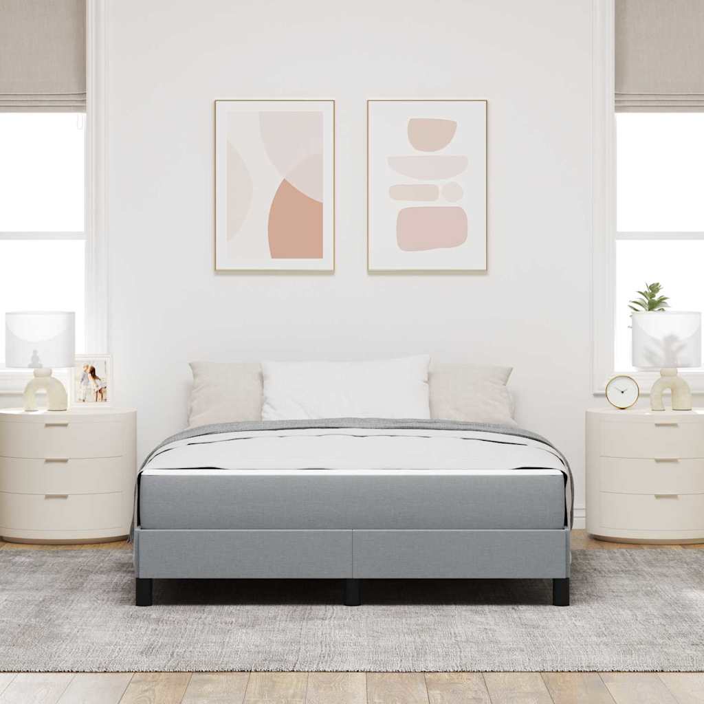 Lit à ressorts avec matelas Gris clair 140 x 200 cm tissu - XIOS