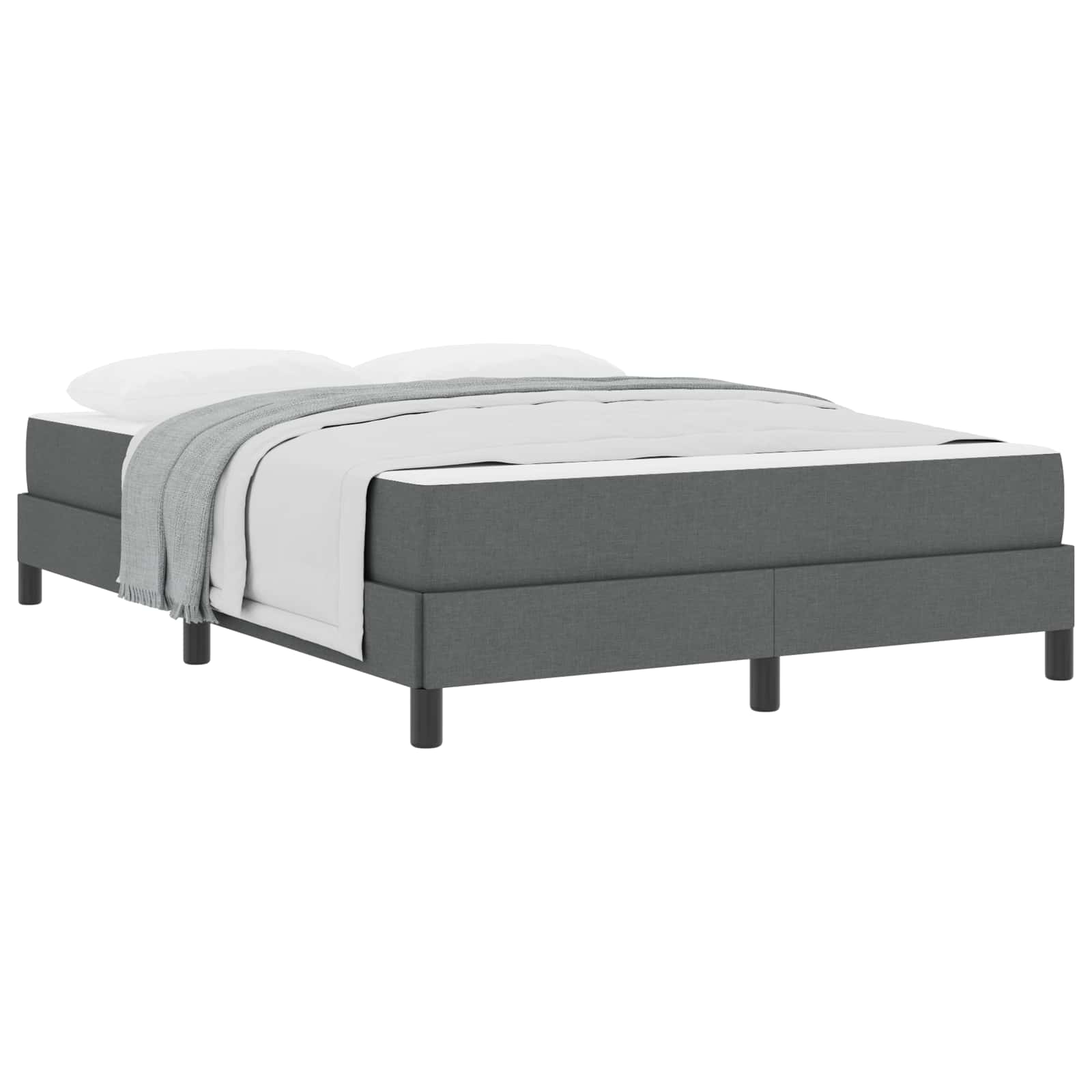 Lit à ressorts avec matelas Gris foncé 140 x 200 cm tissu - XIOS