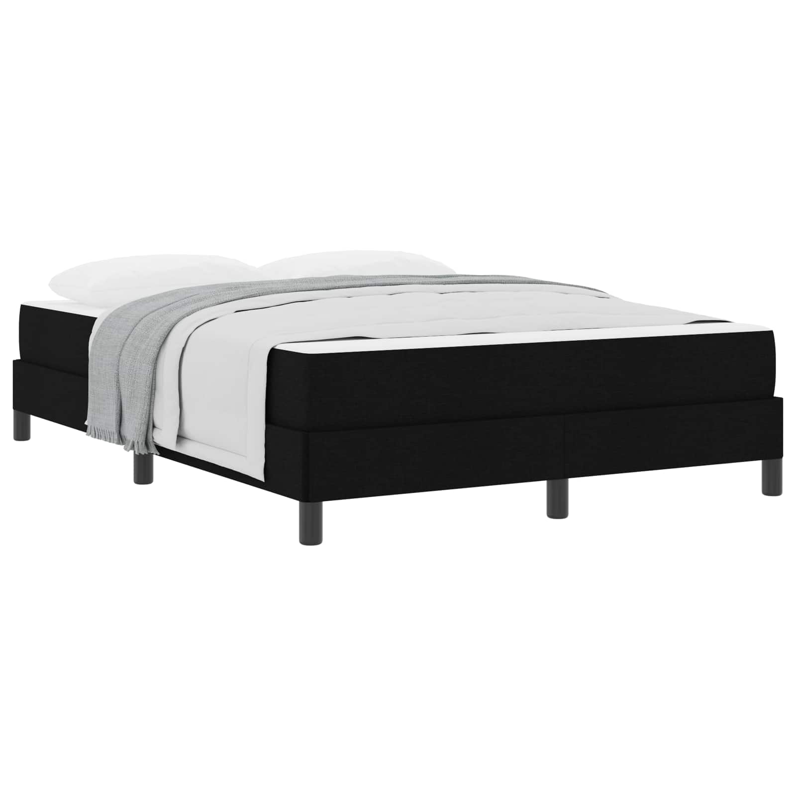 Lit à ressorts avec matelas Noir 140 x 200 cm tissu - XIOS