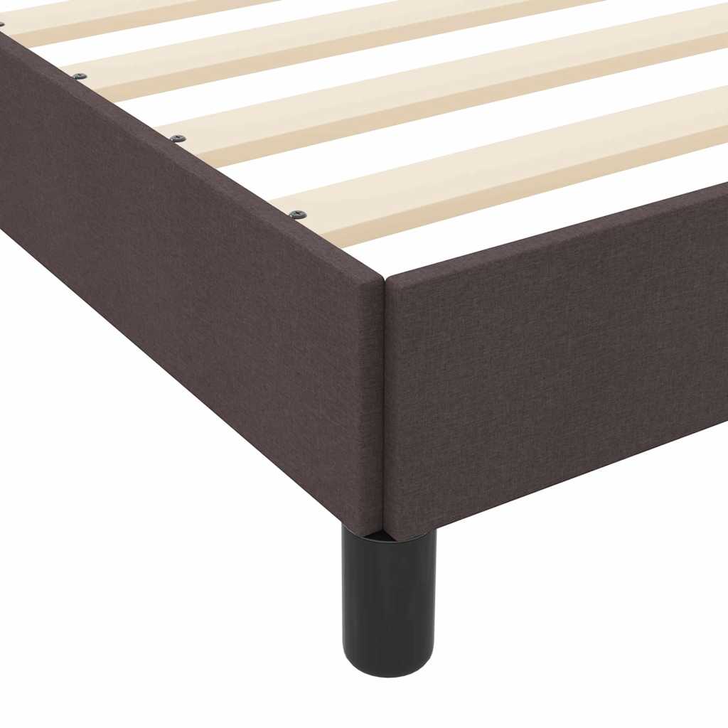 Lit à ressorts avec matelas Marron foncé 140 x 200 cm tissu - XIOS