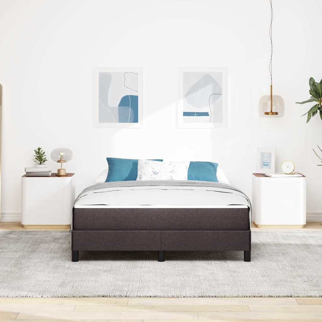 Lit à ressorts avec matelas Marron foncé 140 x 200 cm tissu - XIOS