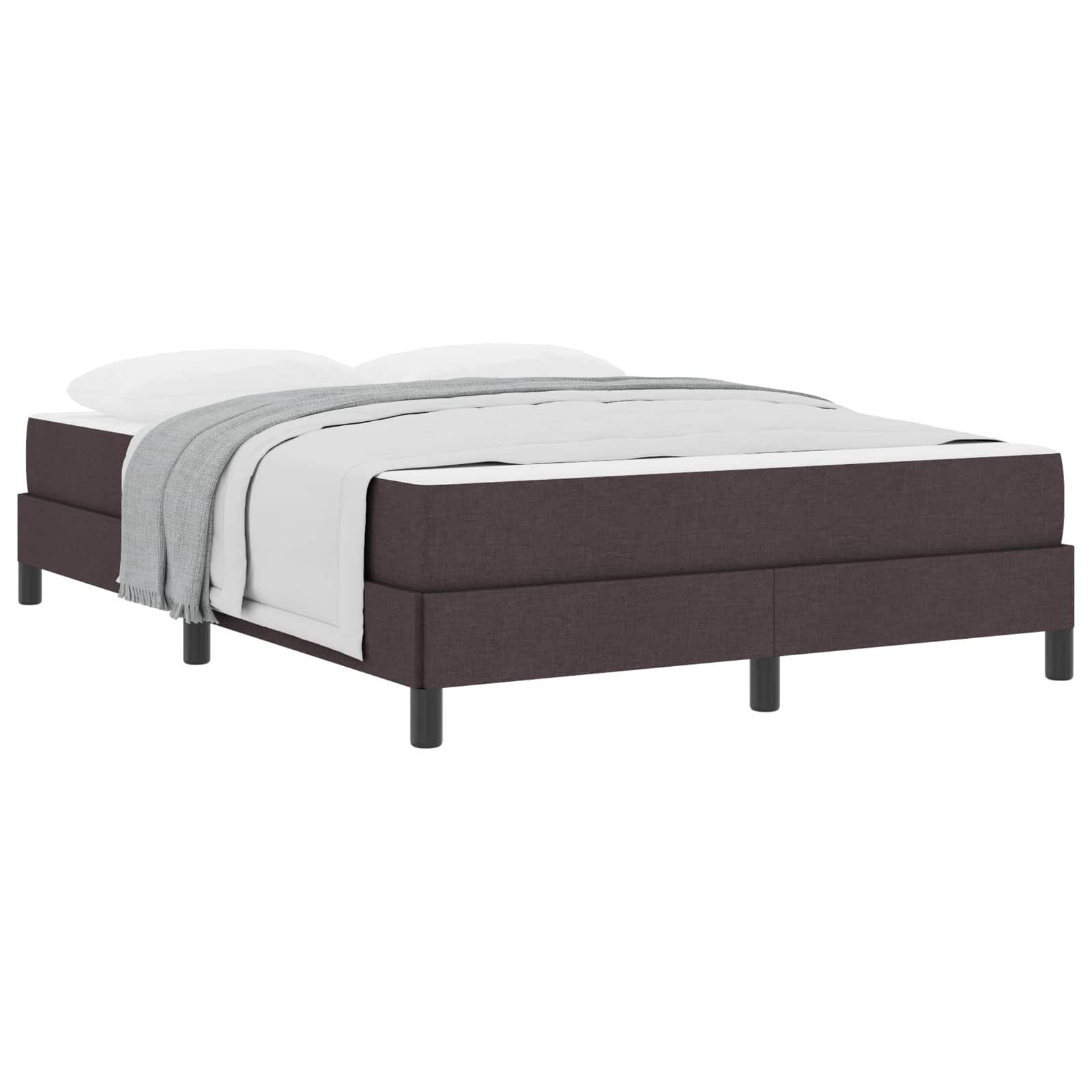 Lit à ressorts avec matelas Marron foncé 140 x 200 cm tissu - XIOS