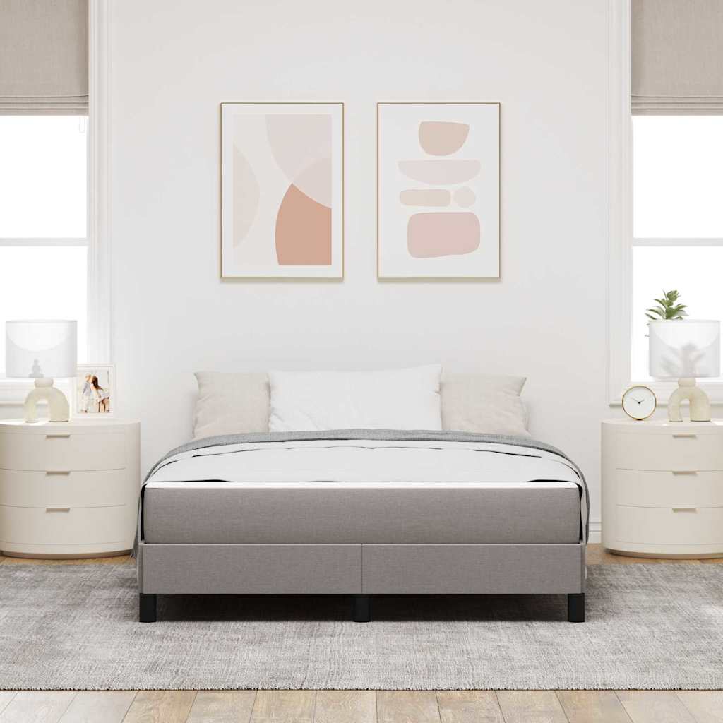 Lit à ressorts avec matelas Taupe 140 x 200 cm tissu - XIOS