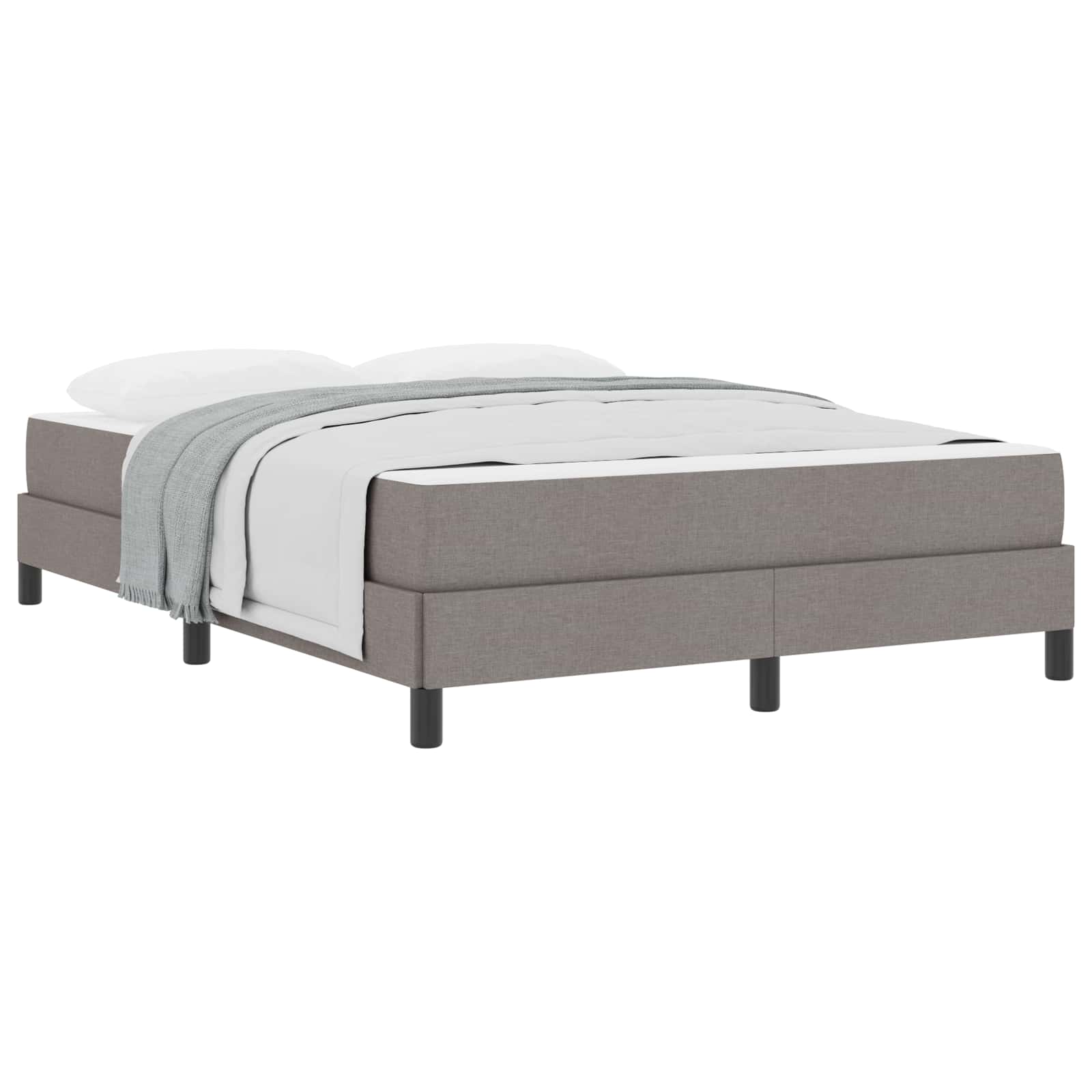 Lit à ressorts avec matelas Taupe 140 x 200 cm tissu - XIOS