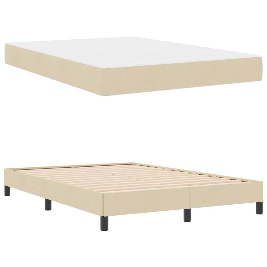 Lit à ressorts avec matelas Crème 140 x 200 cm tissu - XIOS