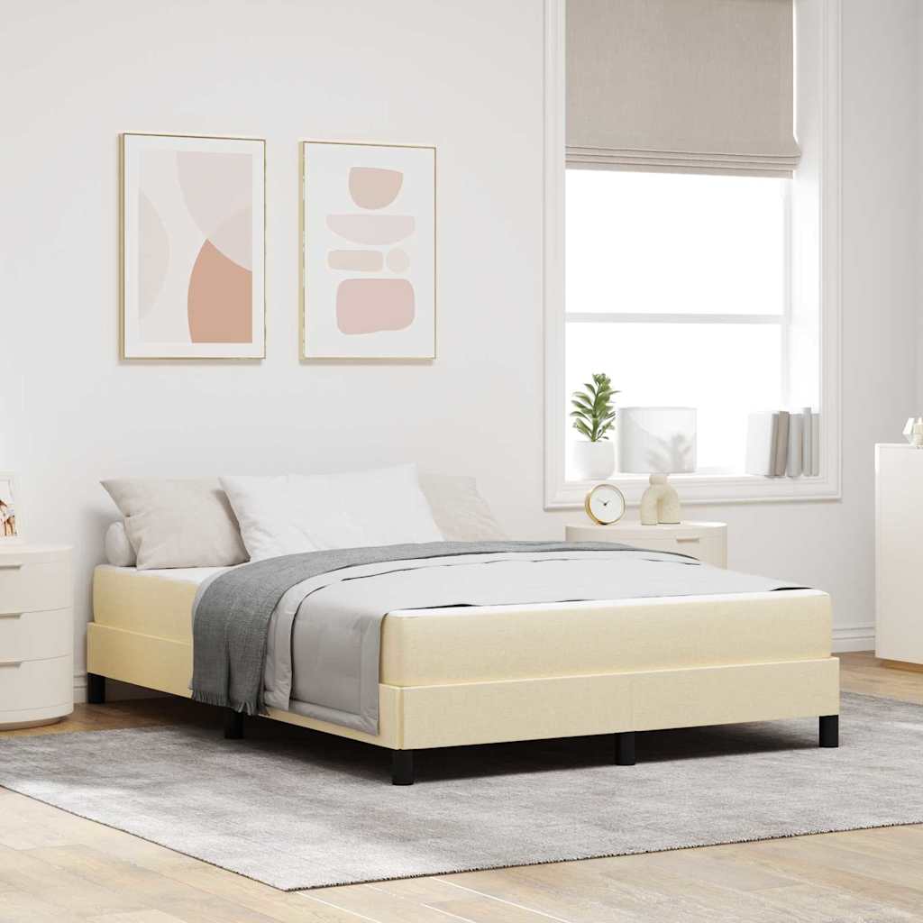 Lit à ressorts avec matelas Crème 160 x 200 cm tissu - XIOS