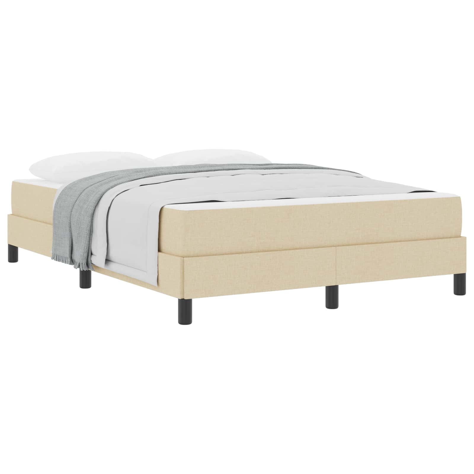 Lit à ressorts avec matelas Crème 160 x 200 cm tissu - XIOS