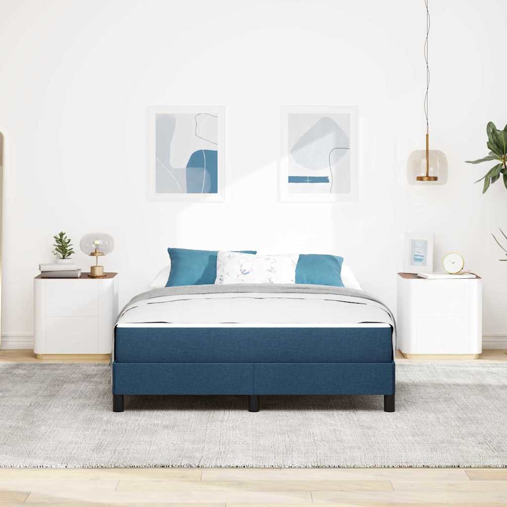Lit à ressorts avec matelas Bleu 160 x 200 cm tissu - XIOS