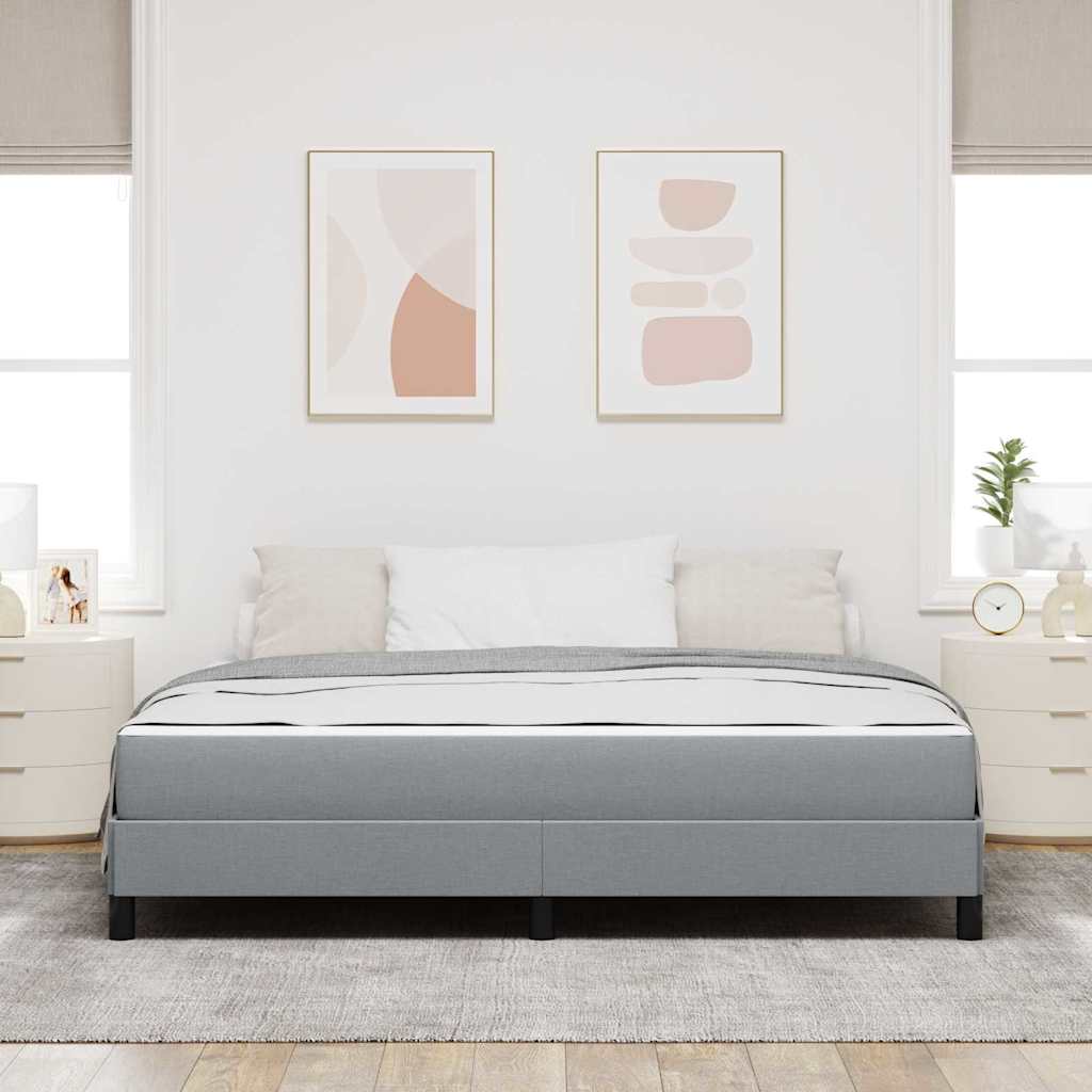 Lit à ressorts avec matelas Gris clair 180 x 200 cm tissu - XIOS