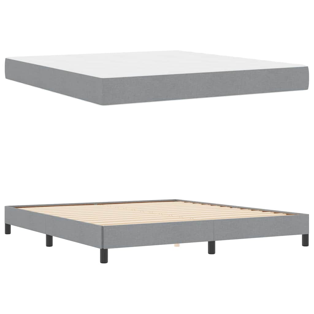 Lit à ressorts avec matelas Gris clair 180 x 200 cm tissu - XIOS