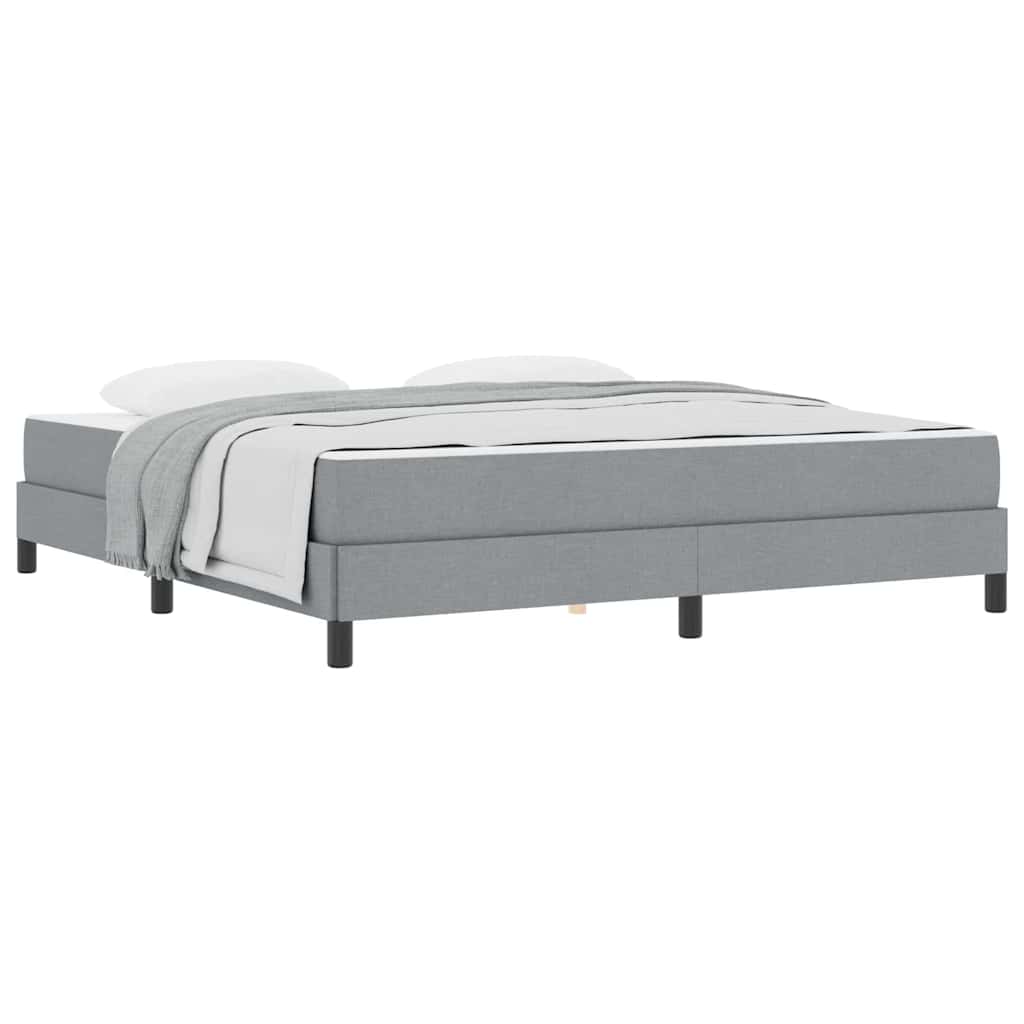 Lit à ressorts avec matelas Gris clair 180 x 200 cm tissu - XIOS