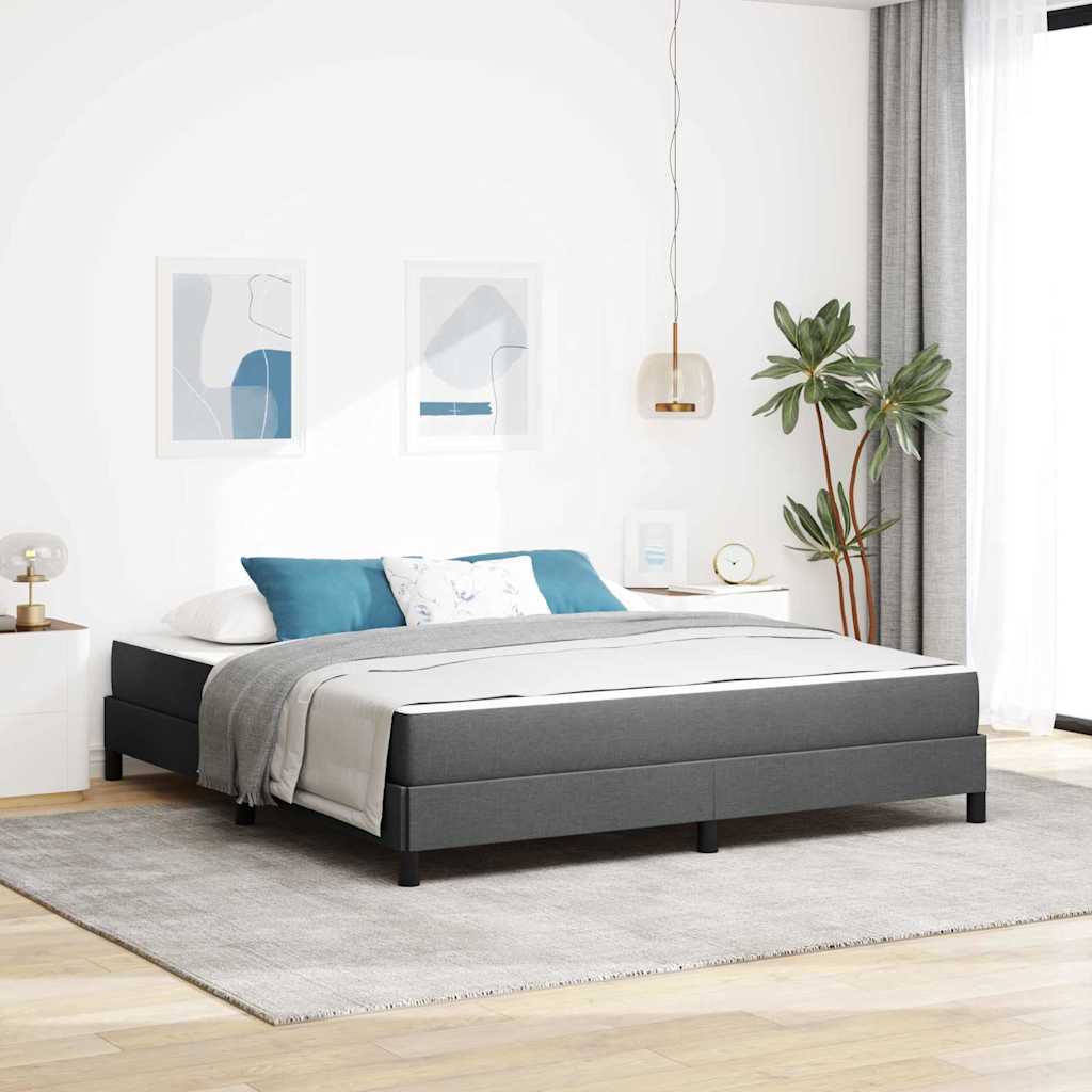 Lit à ressorts avec matelas Gris foncé 180 x 200 cm tissu - XIOS