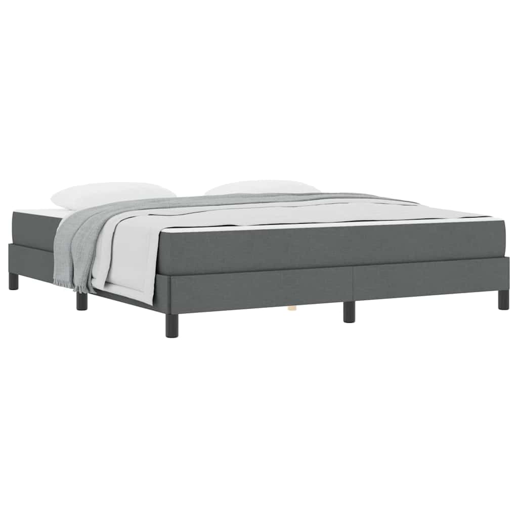 Lit à ressorts avec matelas Gris foncé 180 x 200 cm tissu - XIOS